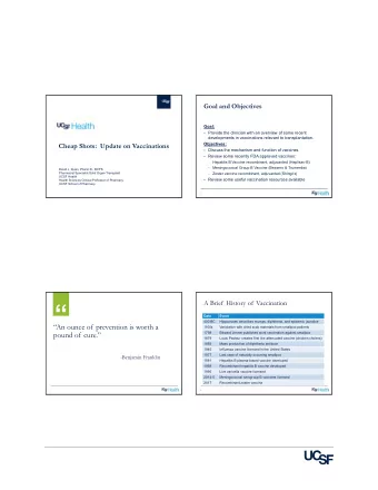 A Brief History of Vaccination  Date  Event  400 BC  Hippocrates describes mumps, diphtheria,