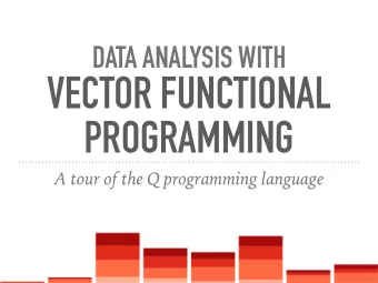 VECTOR FUNCTIONAL  PROGRAMMING  A tour of the Q programming language  HISTORY OF VECTOR LANGUAGES