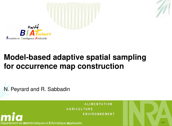 model based adaptive spatial sampling for occurrence map