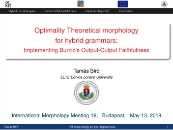 Optimality Theoretical morphology  for hybrid grammars:  Implementing Burzios Output-Output