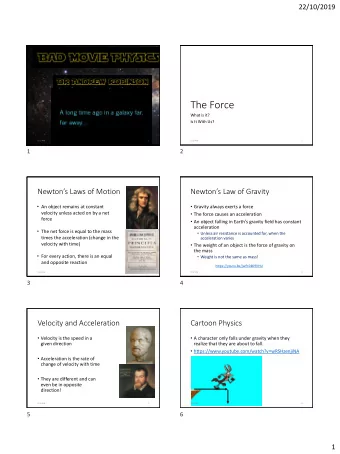 The Force  What is it?  Is It With Us?  9:33 AM  1  9:33 AM  2  1  2  Newtons Laws of Motion