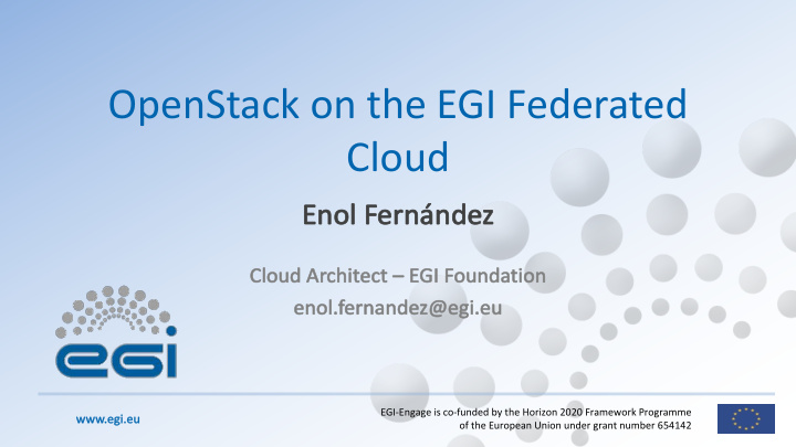 openstack on the egi federated cloud