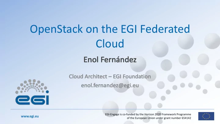 openstack on the egi federated cloud