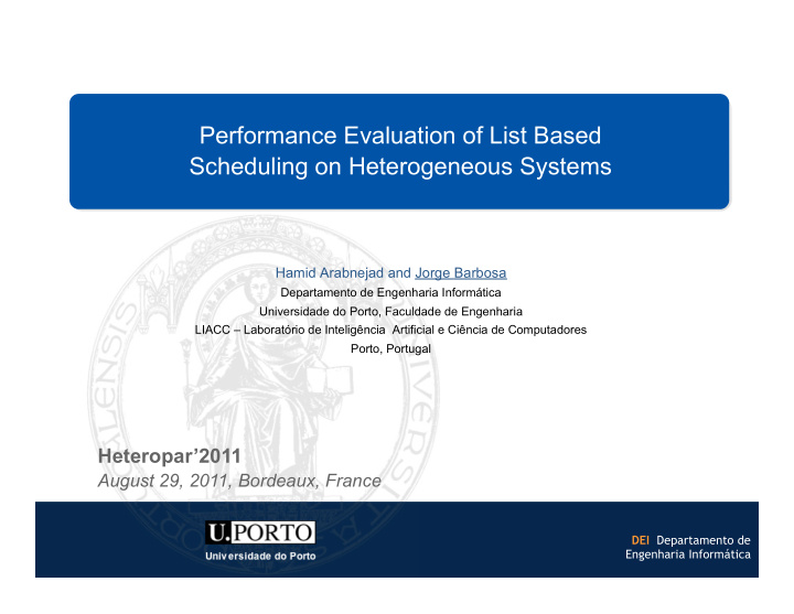 performance evaluation of list based scheduling on