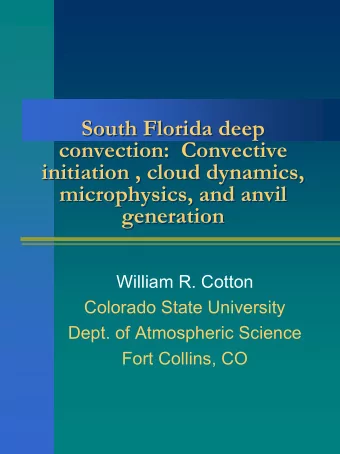 South Florida deep  South Florida deep  convection:  Convective  convection:  Convective