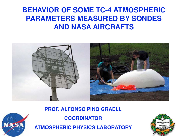 behavior of some tc 4 atmospheric parameters measured by