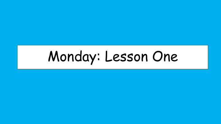 monday lesson one lo to identify different poetic