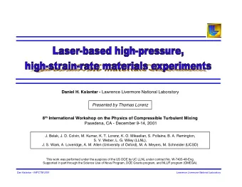Presented by Thomas Lorenz 8 th International Workshop on the Physics of Compressible Turbulent