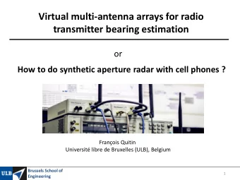 transmitter bearing estimation  or  How to do synthetic aperture radar with cell phones ?
