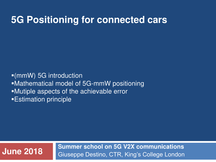 5g positioning for connected cars