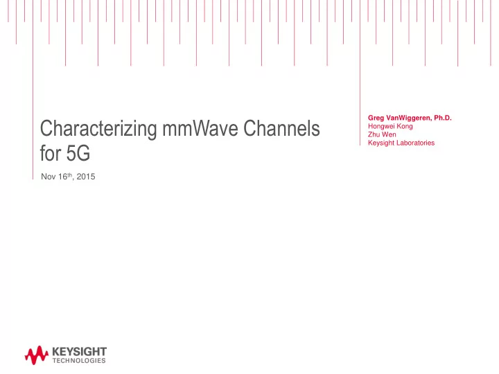 characterizing mmwave channels