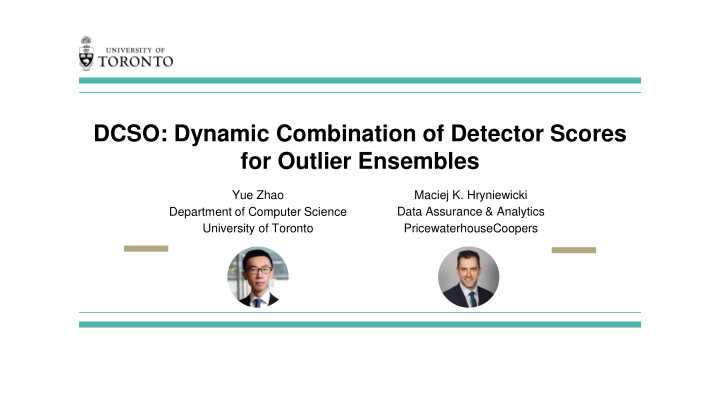 dcso dynamic combination of detector scores for outlier