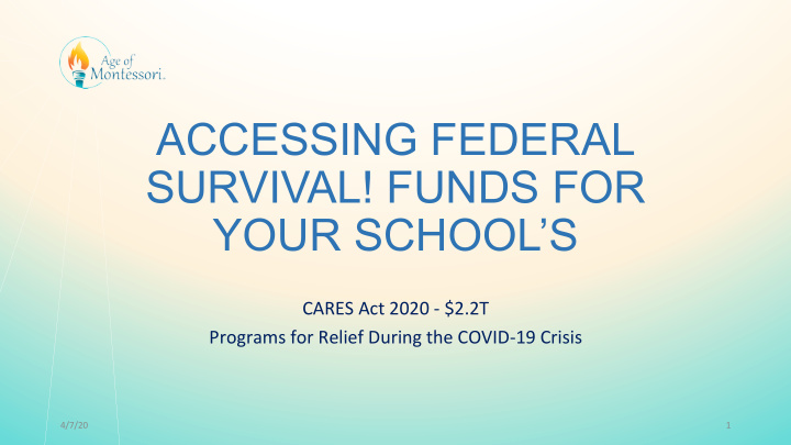 accessing federal survival funds for your school s