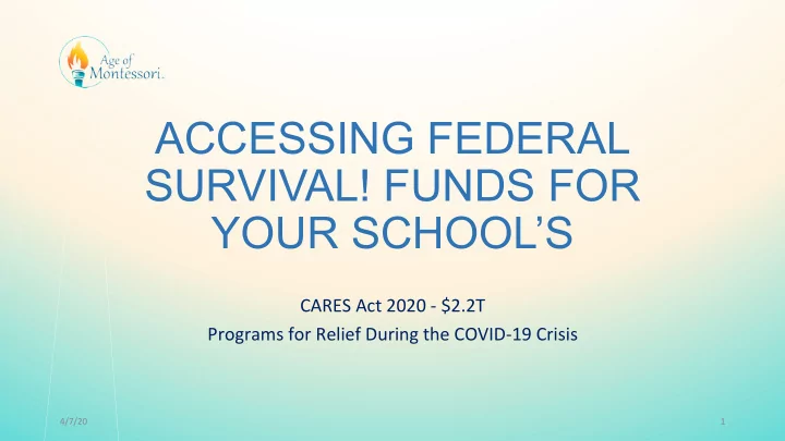 accessing federal survival funds for your school s