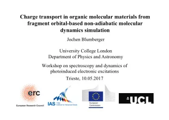 Workshop on spectroscopy and dynamics of  photoinduced electronic excitations  Trieste, 10.05.2017
