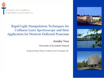 Rapid Light Manipulation Techniques for  Collinear Laser Spectroscopy and their  Application for