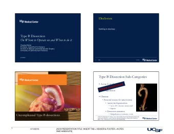 Type B Dissection Sub-Categories   Acute Complicated   Rupture   Malperfusion  Title