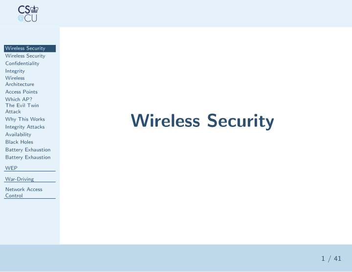 wireless security