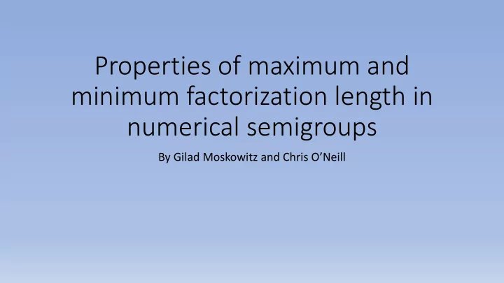 properties of maximum and