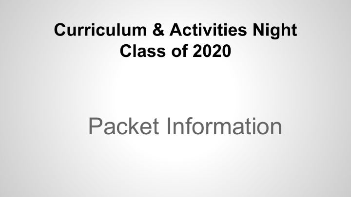 packet information