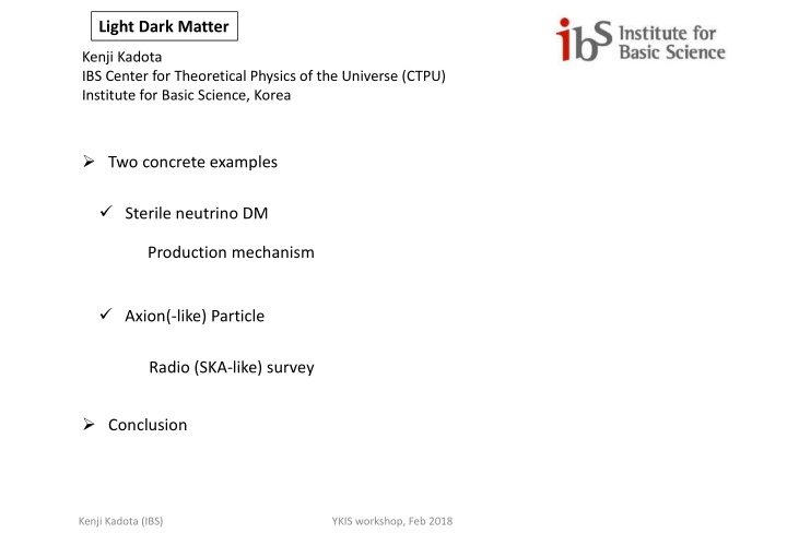 light dark matter