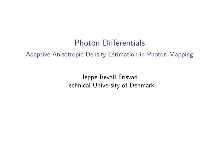 photon differentials