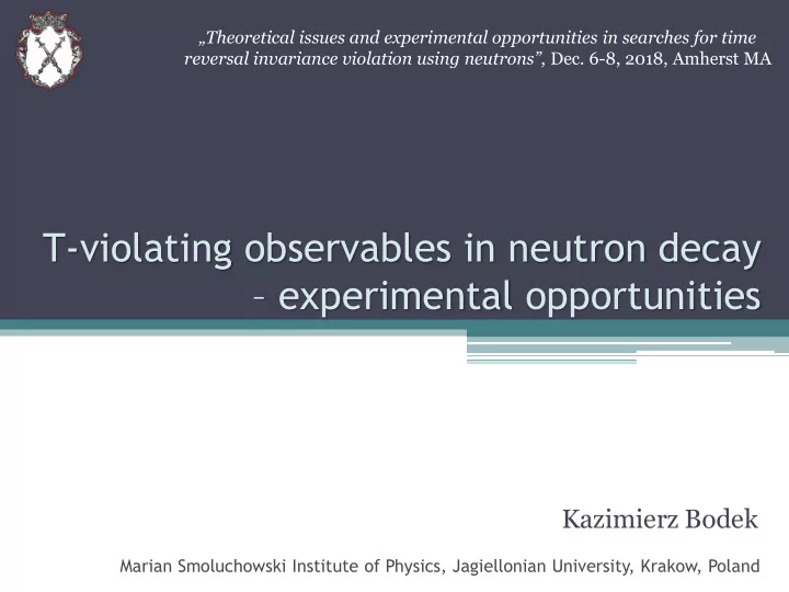 t violating observables in neutron decay