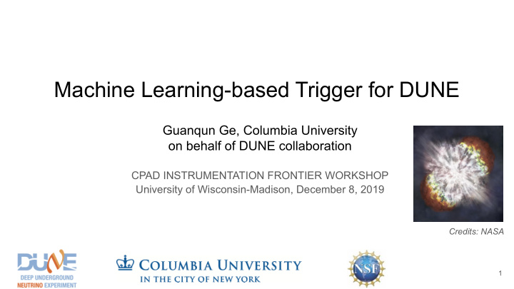 machine learning based trigger for dune