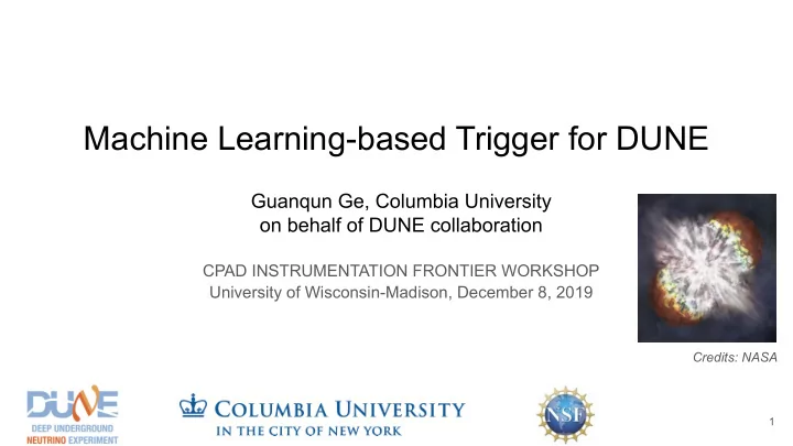 machine learning based trigger for dune
