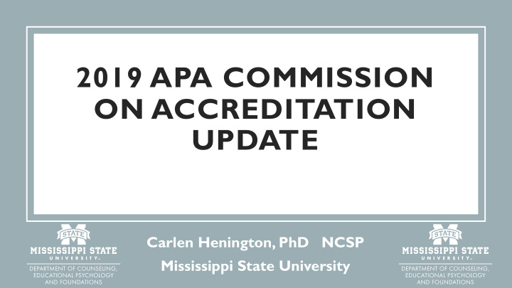 2019 apa commission on accreditation update