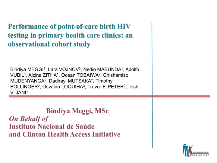 bindiya meggi msc on behalf of instituto nacional de sa