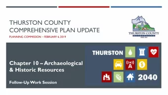 THURSTON COUNTY  COMPREHENSIVE PLAN UPDATE  PLANNING COMMISSION  FEBRUARY 6, 2019  Chapter 10