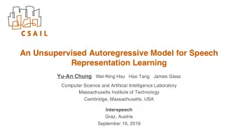 An Unsupervised Autoregressive Model for Speech  Representation Learning  Yu-An Chung  Wei-Ning Hsu