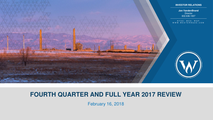 fourth quarter and full year 2017 review