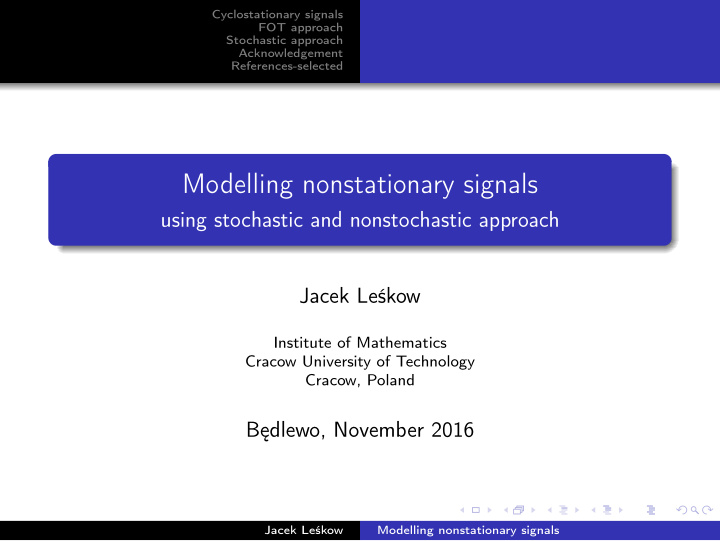 modelling nonstationary signals