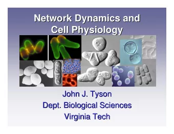 Network Dynamics and  Network Dynamics and  Cell Physiology  Cell Physiology  John J. Tyson  John
