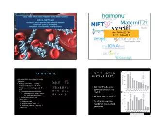 1  10/19/2017  C E L L  F R E E  D N A -  A  B I T  O F  B A C K G R O U N D  Results from
