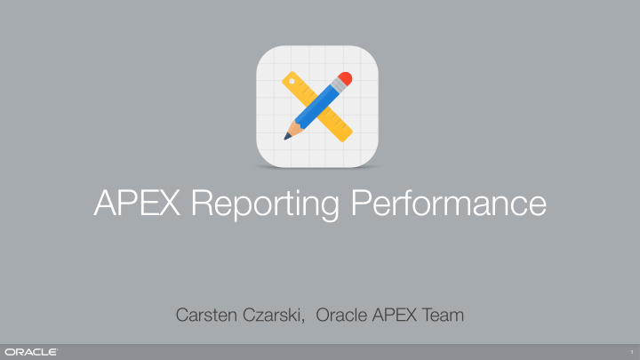 apex reporting performance