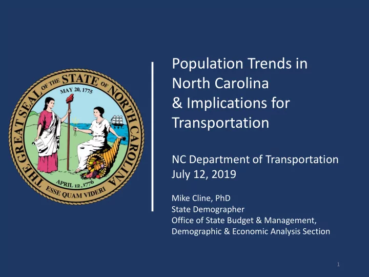 population trends in north carolina amp implications for