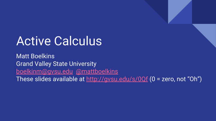 active calculus