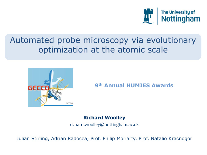 optimization at the atomic scale