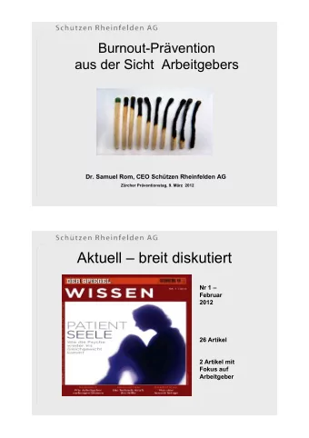 Aktuell  breit diskutiert  Nr 1   Februar  2012  26 Artikel  2 Artikel mit  Fokus auf