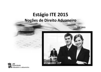 Estgio ITE 2015  Noes de Direito Aduaneiro  DSF 2015  Noes de Direito Aduaneiro