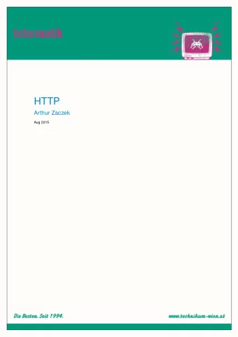 HTTP  Arthur Zaczek  Aug 2015  HTTP  1  Einleitung  1.1  Definition Das Hypertext Transfer Protocol