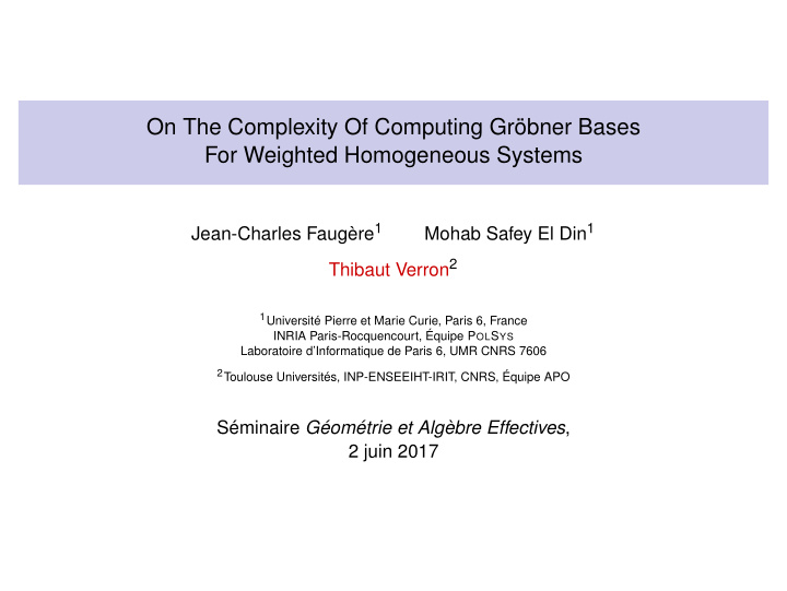 on the complexity of computing gr bner bases for weighted