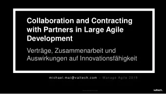Collaboration and Contracting  with Partners in Large Agile  Development  Vertrge, Zusammenarbeit