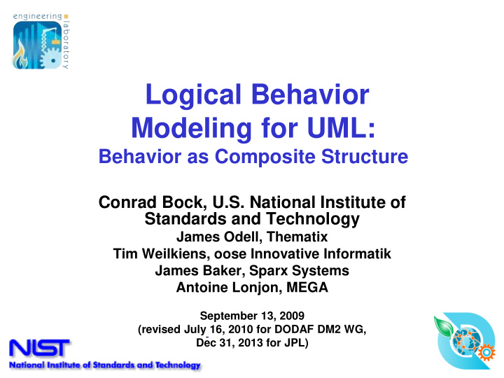 logical behavior modeling for uml