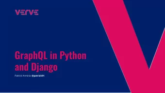 GraphQL in Python  and Django Patrick Arminio @patrick91  Who am I Patrick Arminio   Backend