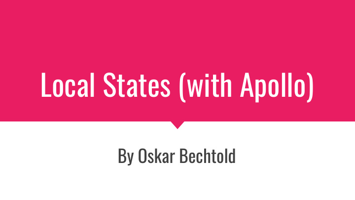 local states with apollo