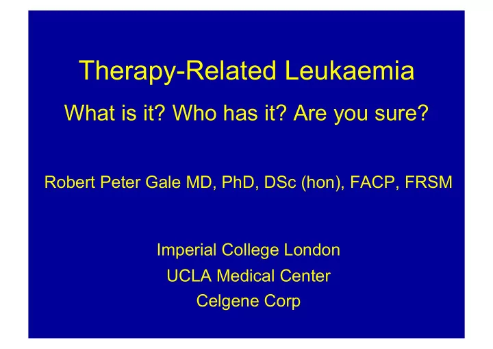 therapy related leukaemia